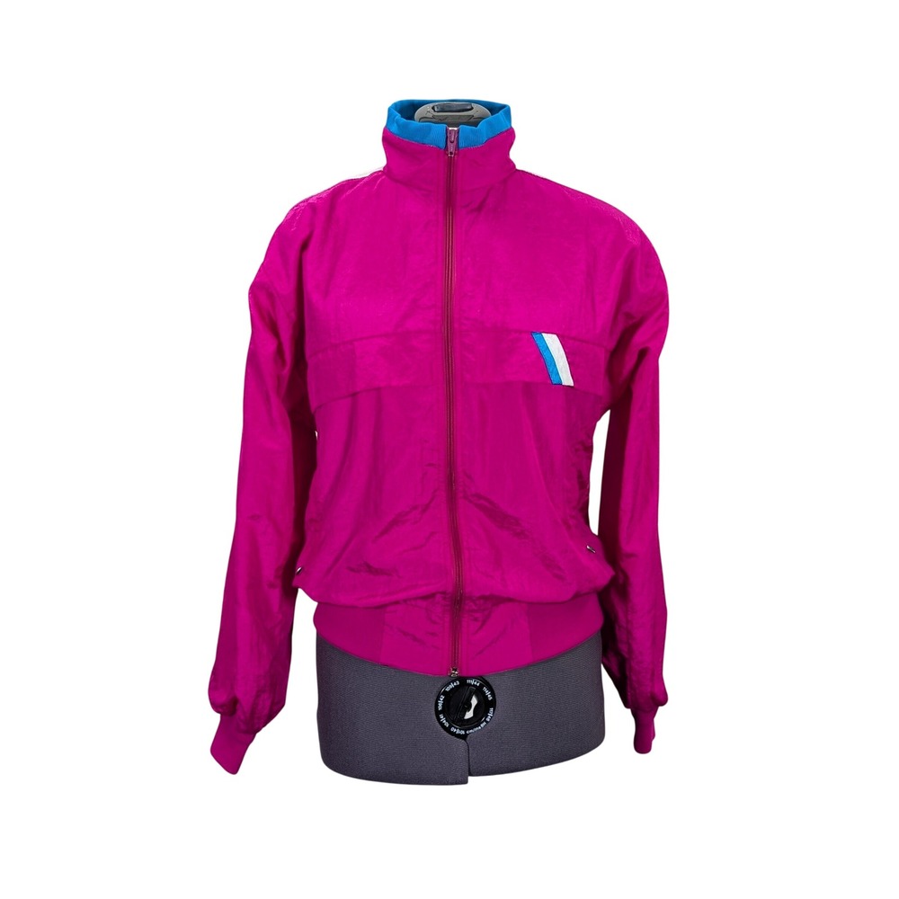 Sunbuster Windbreaker Jacket Women's Medium Pink‎ Blue Full Zip Retro USA
